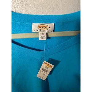 Talbots blue V neck shirt size small petites
